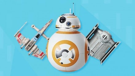 star wars toys on a blue background