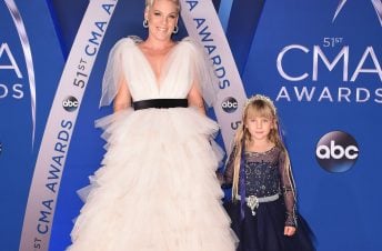 Pink and her daughter at CMAs red carpet