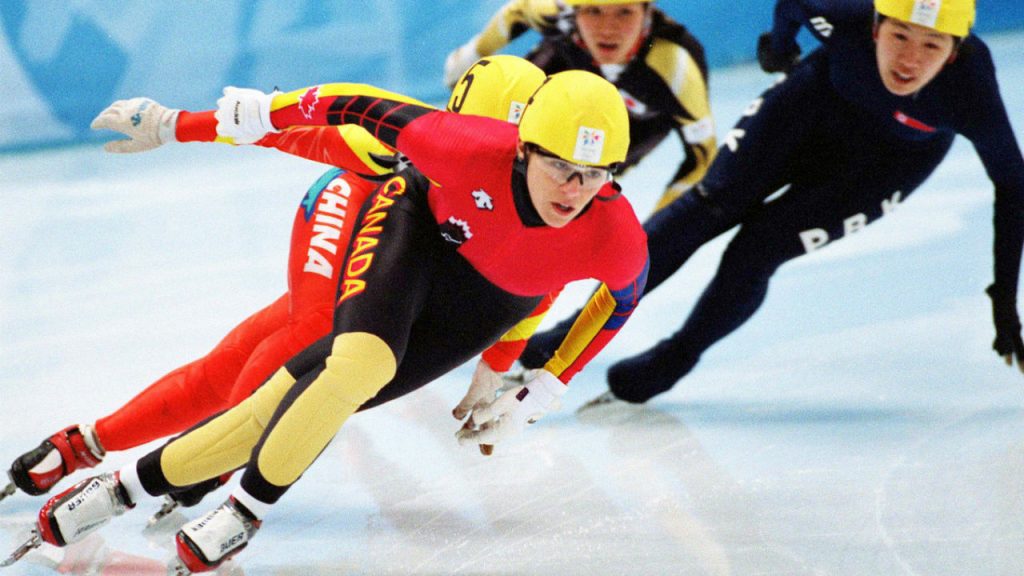 Olympian Isabelle Charest competing in Nagano