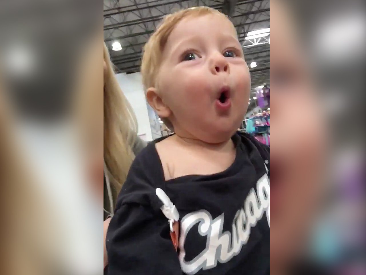 Baby excited about Christmas