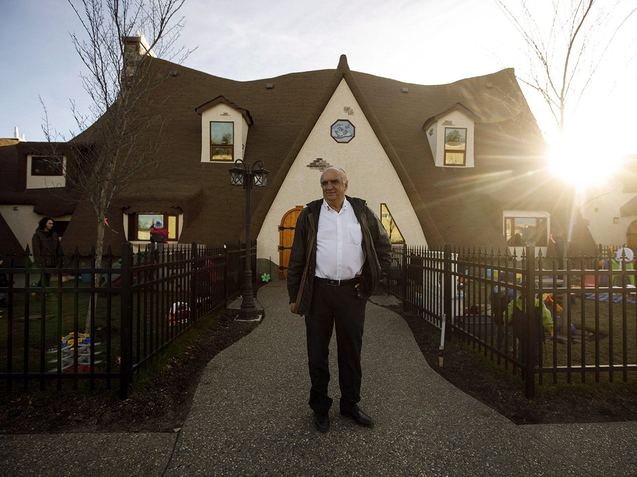 Fable Child Care Centre building owner Robert Chauvet outside of his building in Morinville, Alta.