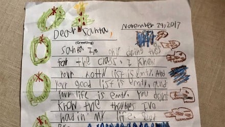 Funny letter to Santa by a child