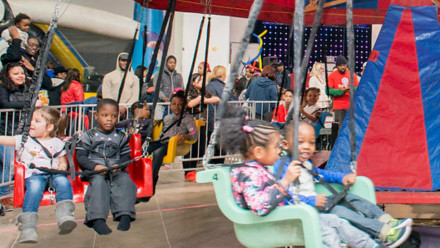 kids on carousel ride