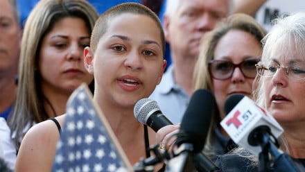 Emma Gonzalez speaks at to media about gun control
