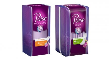 Packages of Poise Liners and Poise Microliners for incontinence