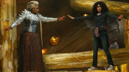 Meg reaches for Mrs. Which in a screenshot from A Wrinkle In Time