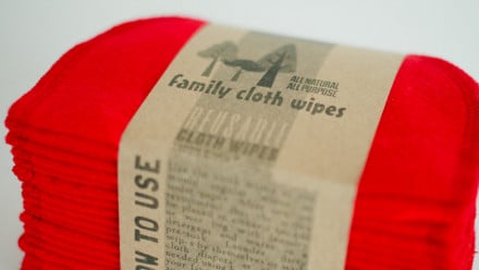 Photo of a pack of family cloth wipes from Etsy seller, Creekside Kid