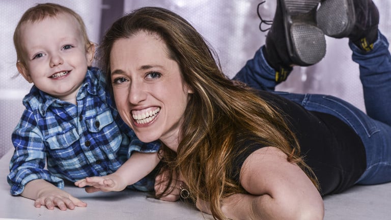 Writer Athena Reich and her son