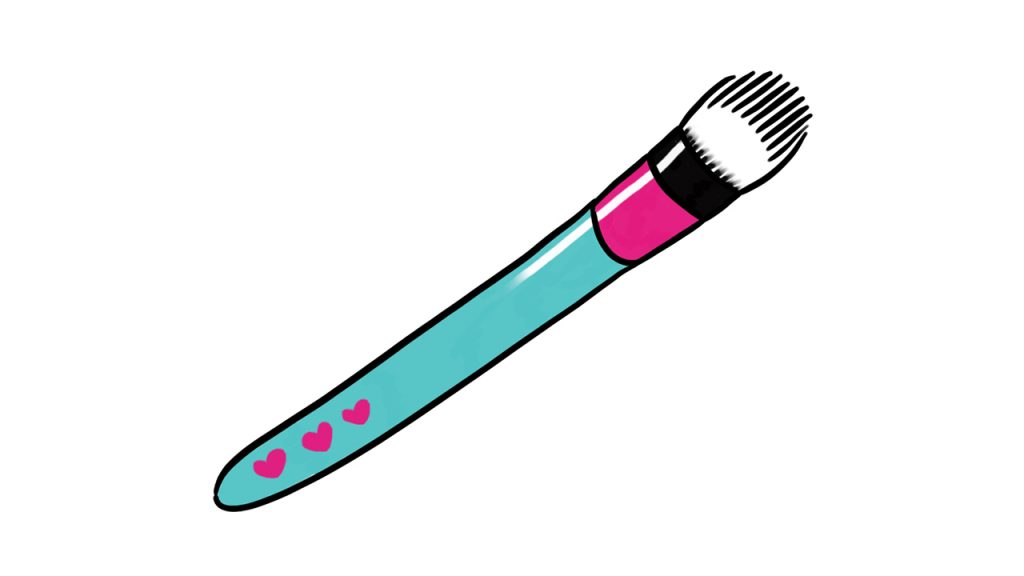 illustration of the make up brush