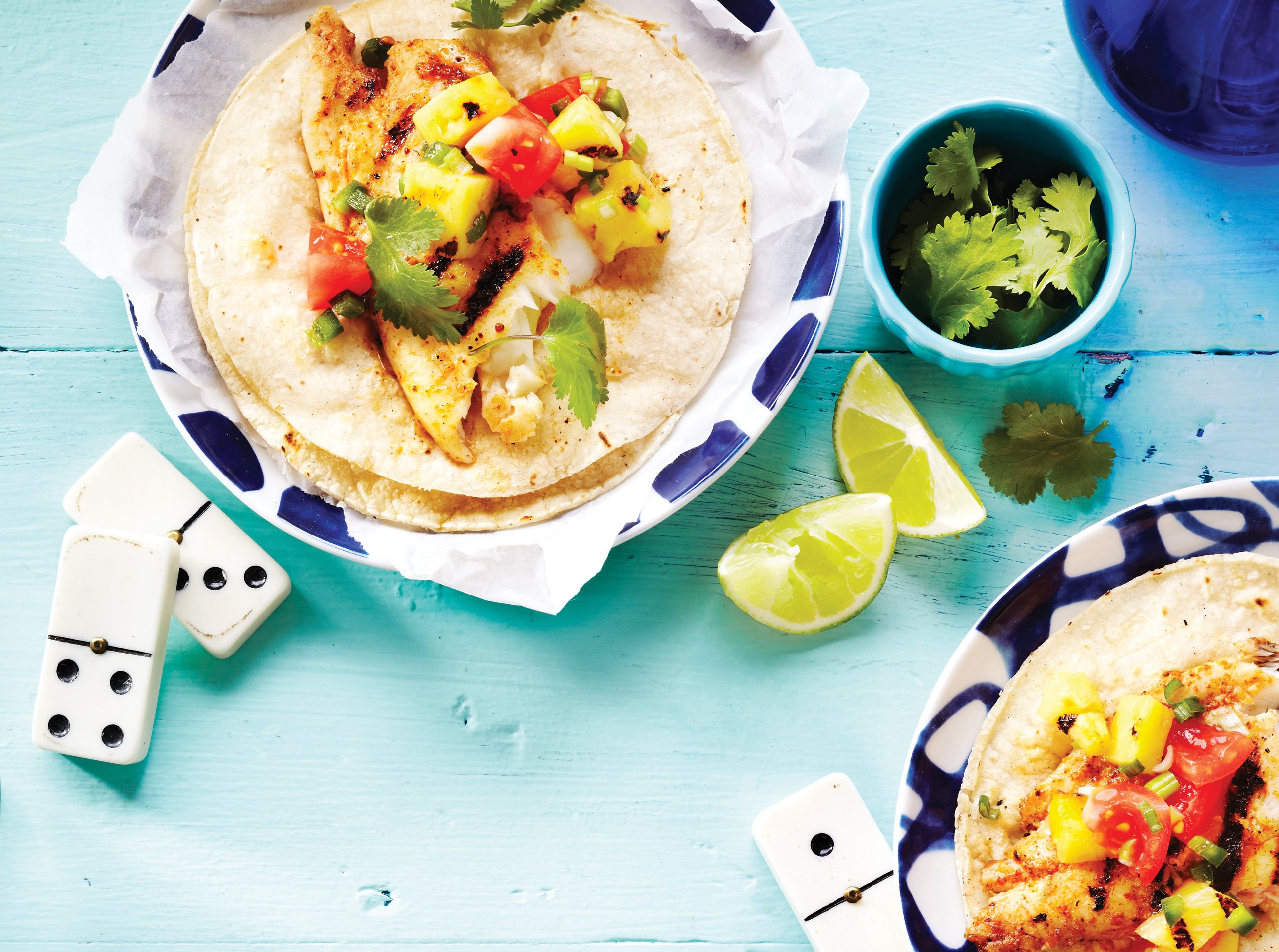 Grilled Fish Tacos with Pineapple Salsa
