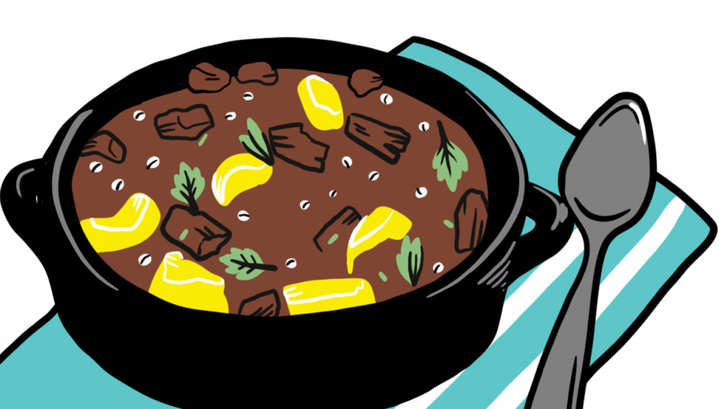 illustration of a pot of stew