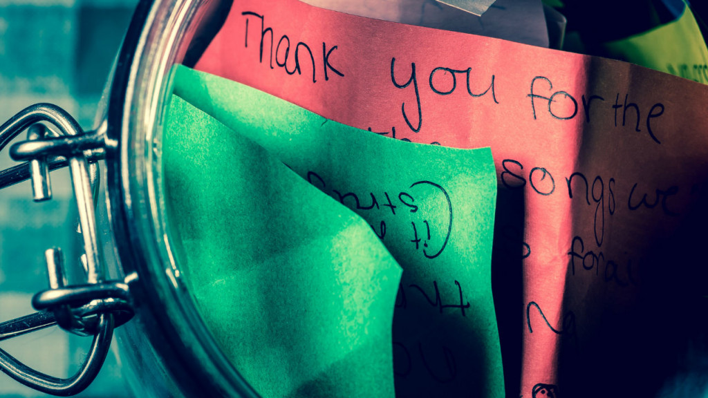 thank you notes in jar