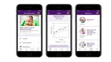 Telus Baby Health app screenshots