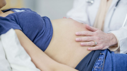 Pregnant woman at a doctor's appointment