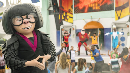 Incredible Tomorrowland Expo, the celebration of all-things-super, welcomes Edna Mode – the “legendary” costume designer for the Supers – to Magic Kingdom Park for the first time ever this summer. Mr. Incredible, Frozone, Mrs. Incredible and other characters from the Disney●Pixar film, “The Incredibles,” and the upcoming “Incredibles 2,” join together for an interactive celebration featuring incredible decor and high-energy music. Families can even get their groove on during “Super Party Time,” a continuous dance party and show on the Rockettower Plaza Stage with themed games and engaging performances by up-and-coming Supers.
