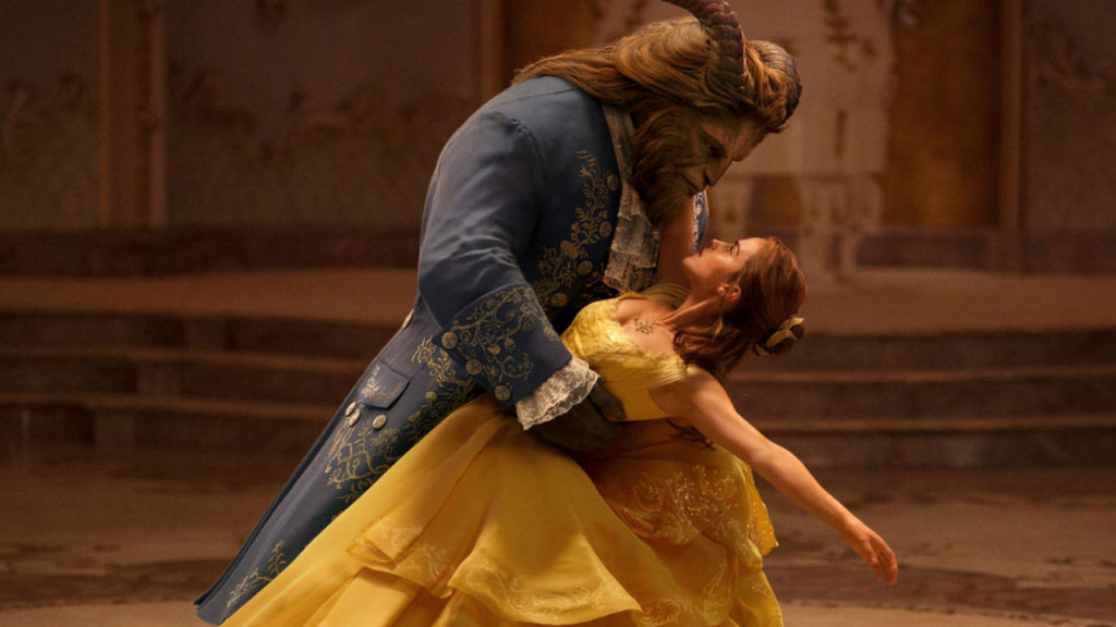 Belle dancing with the Beast, from Beauty and the Beast
