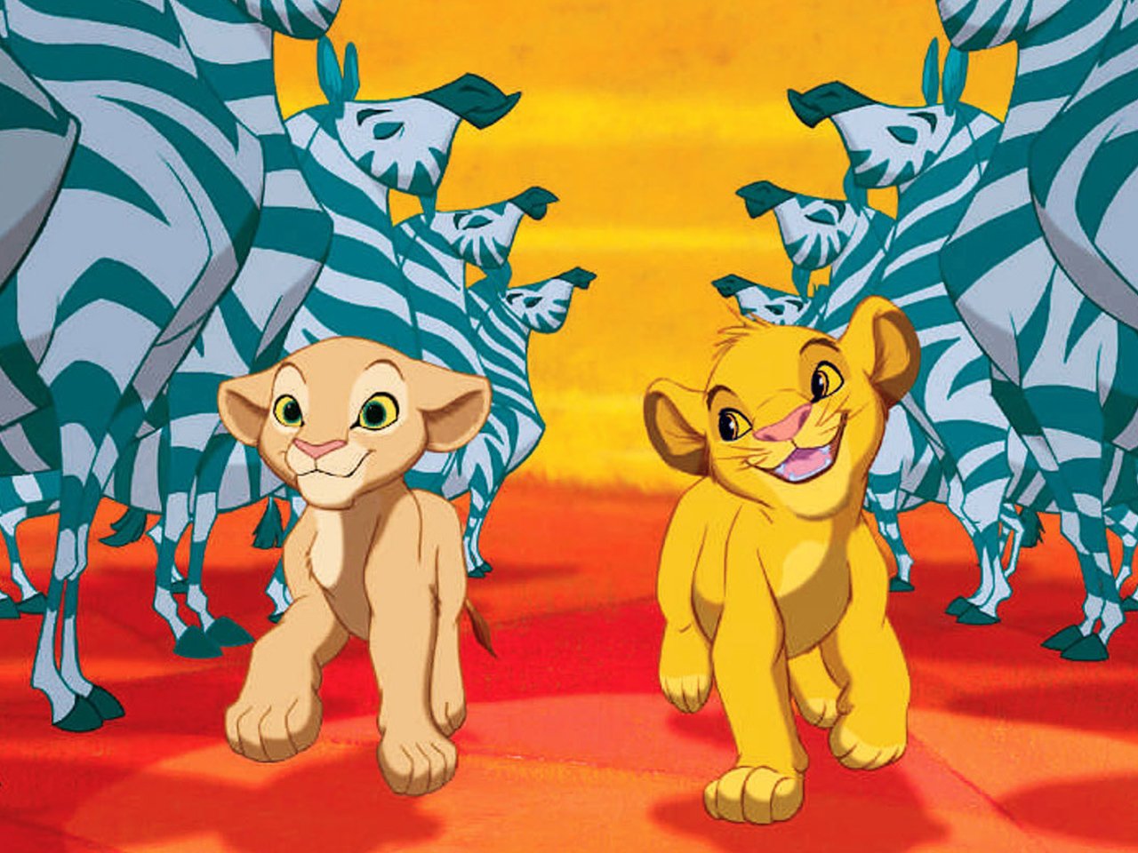 A still from the kids' animated movie The Lion King
