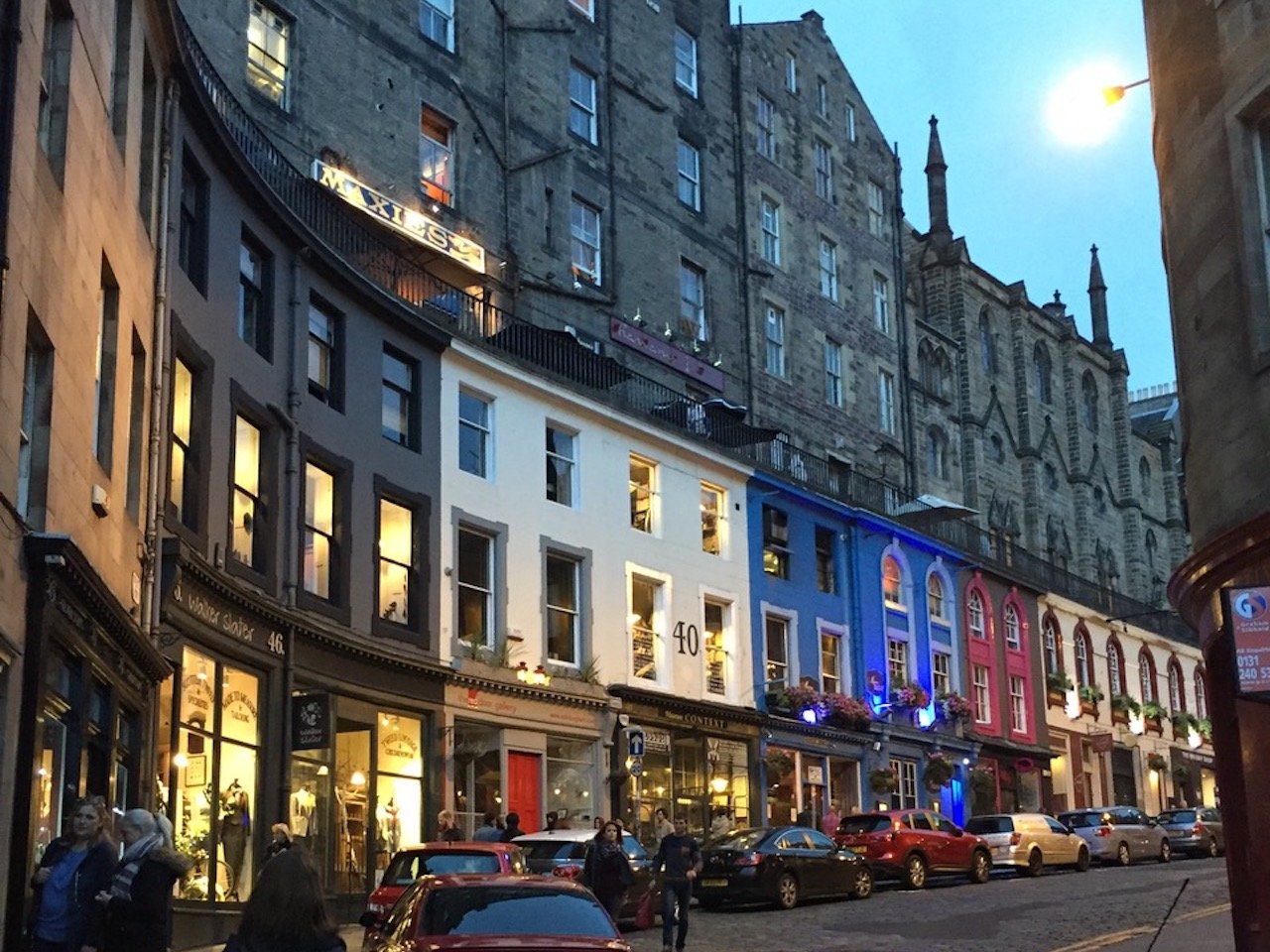 The curving streets of Edinburgh