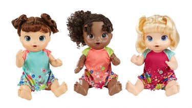 A trio of Baby Alive Potty Dance Baby dolls