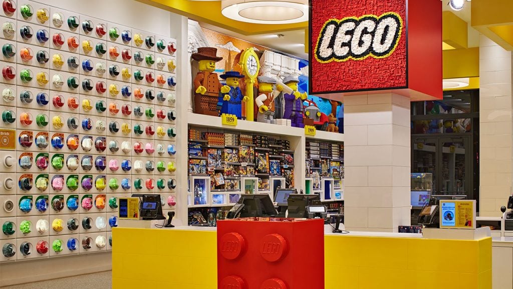 interior shot of Lego store