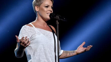 Pink performing on a stage
