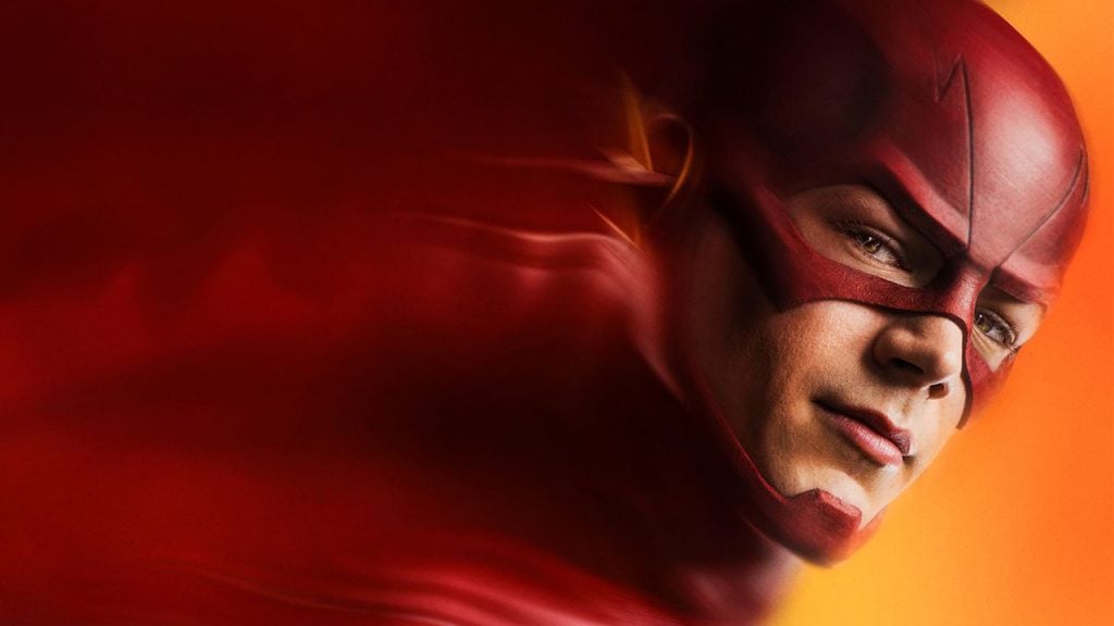 Promo image for The Flash showing the Flash's face with a blur behind him