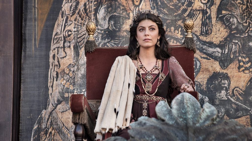 Promo image for Medici the Magnificent showing a woman on a throne