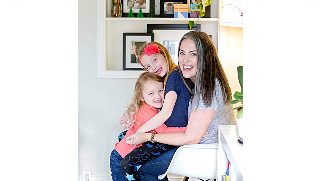 Author with her two daughters