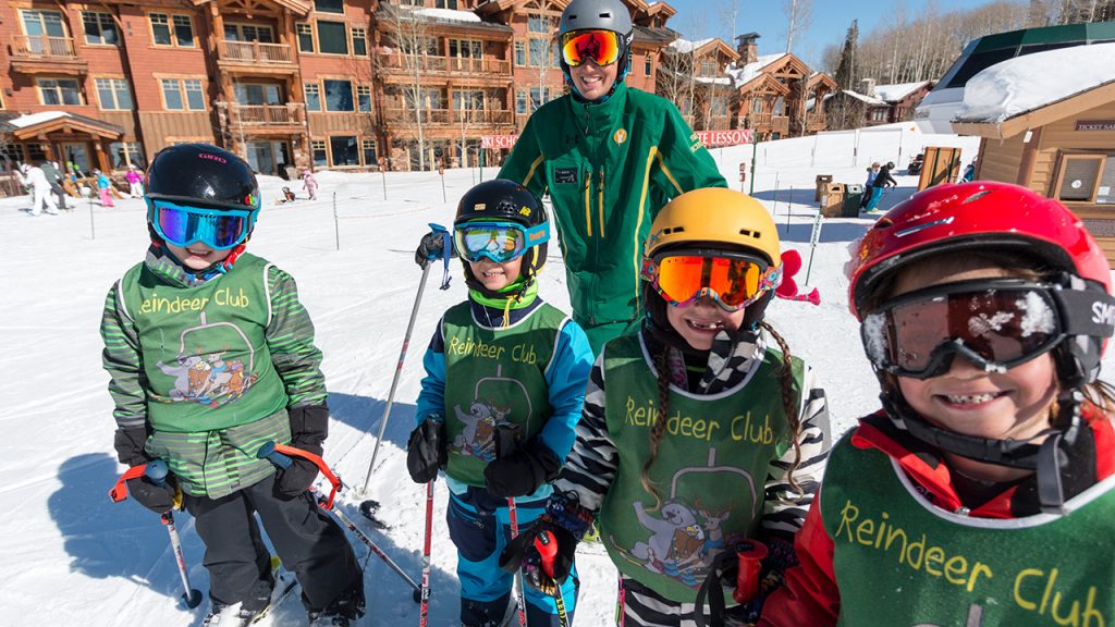kids at ski school
