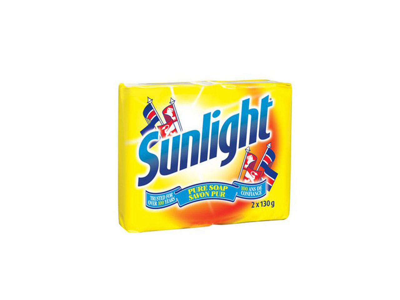 A packaged yellow bar of sunlight soap