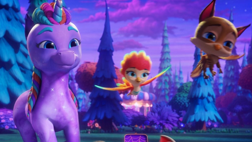 Promo image for Super Monsters Monster Pets showing a unicorn and their two pet griffins