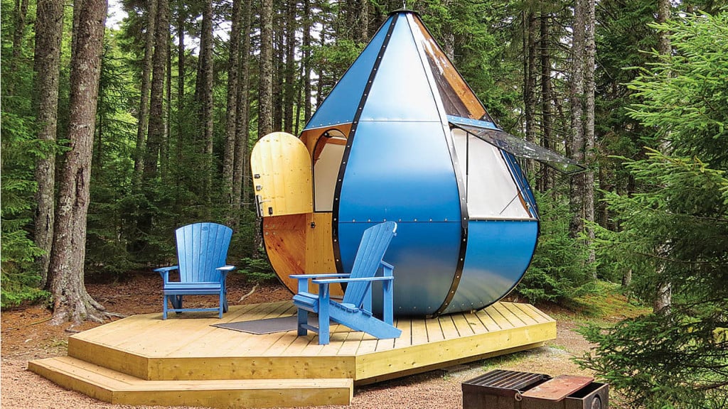 tear-shaped camping pod