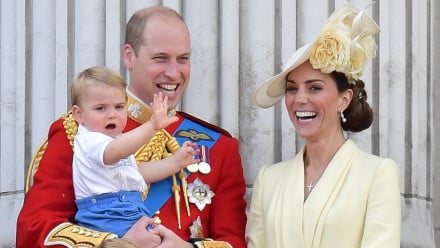 prince louis waving during trooping the colour