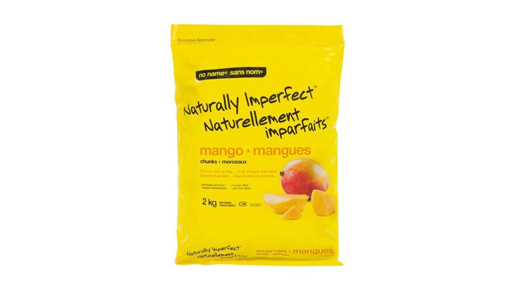 no name's naturally imperfect mango frozen fruit