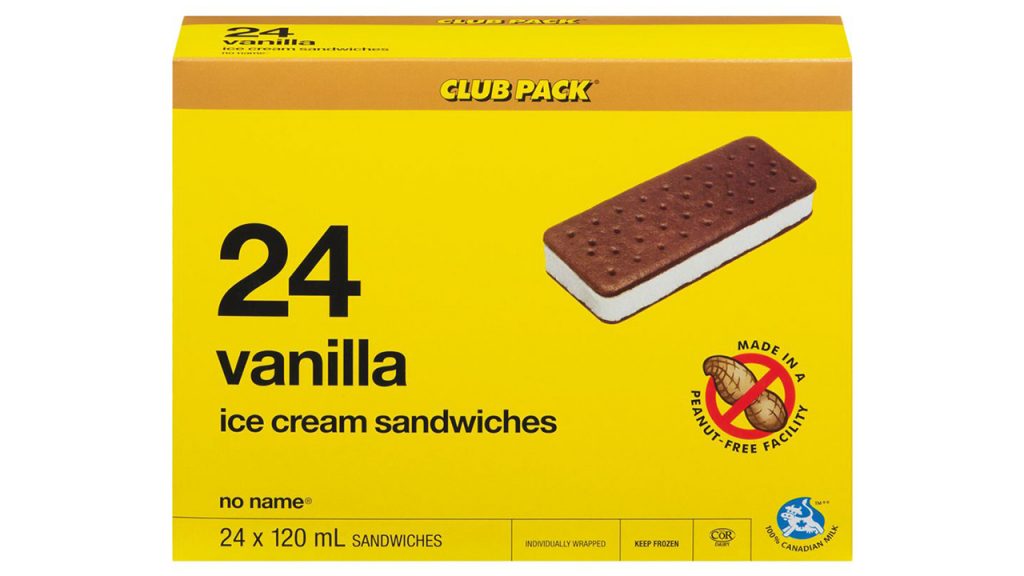 No Name vanilla ice cream sandwiches