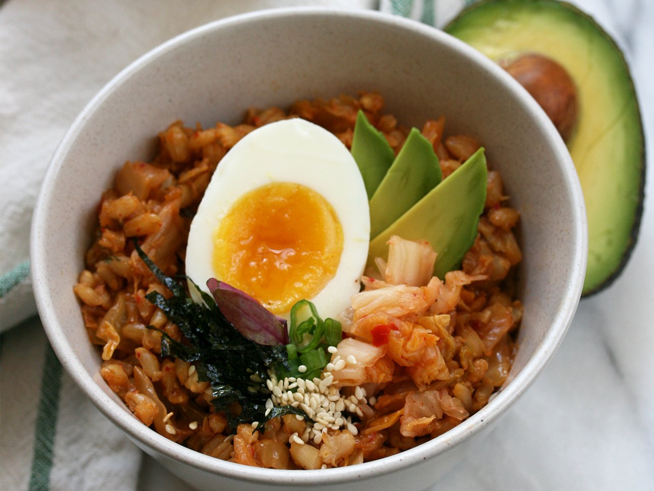 Kimchi barley bowl