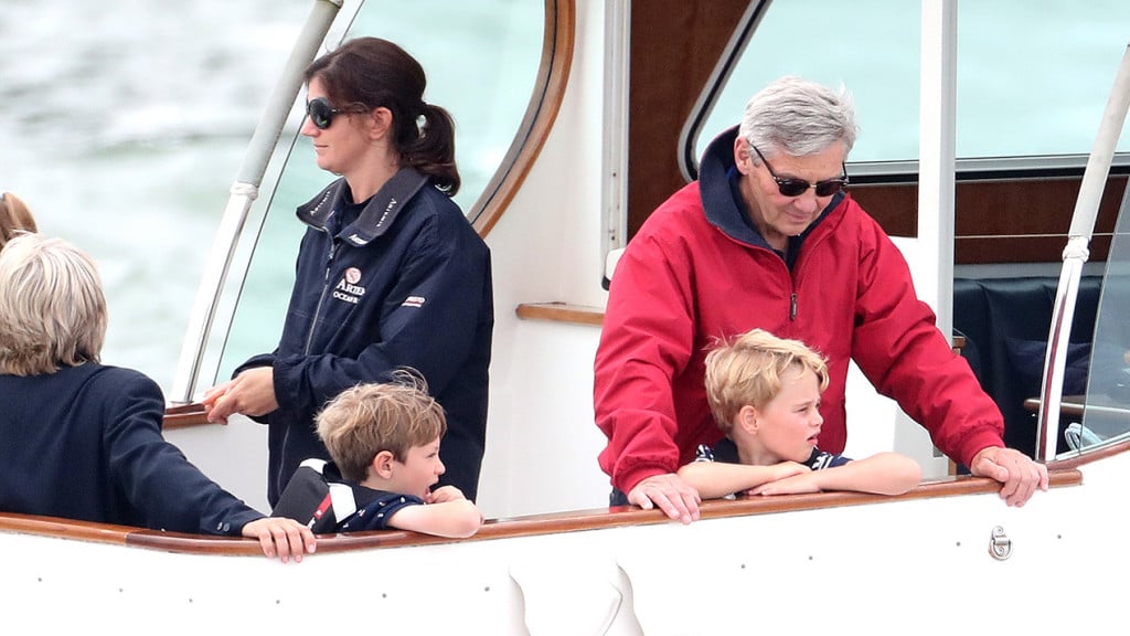 prince george and michael middleton on a boat
