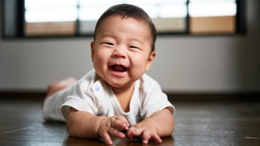 Three month old happy baby