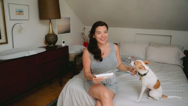 Gracie Carroll shares tips for co-sleeping with a newborn baby and pets
