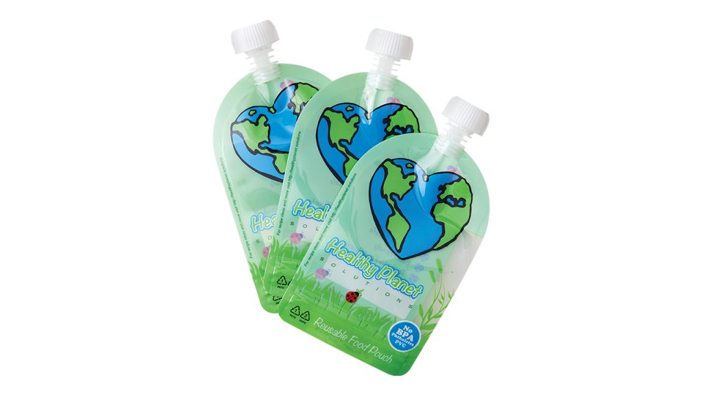 Healthy Planet reusable pouches.
