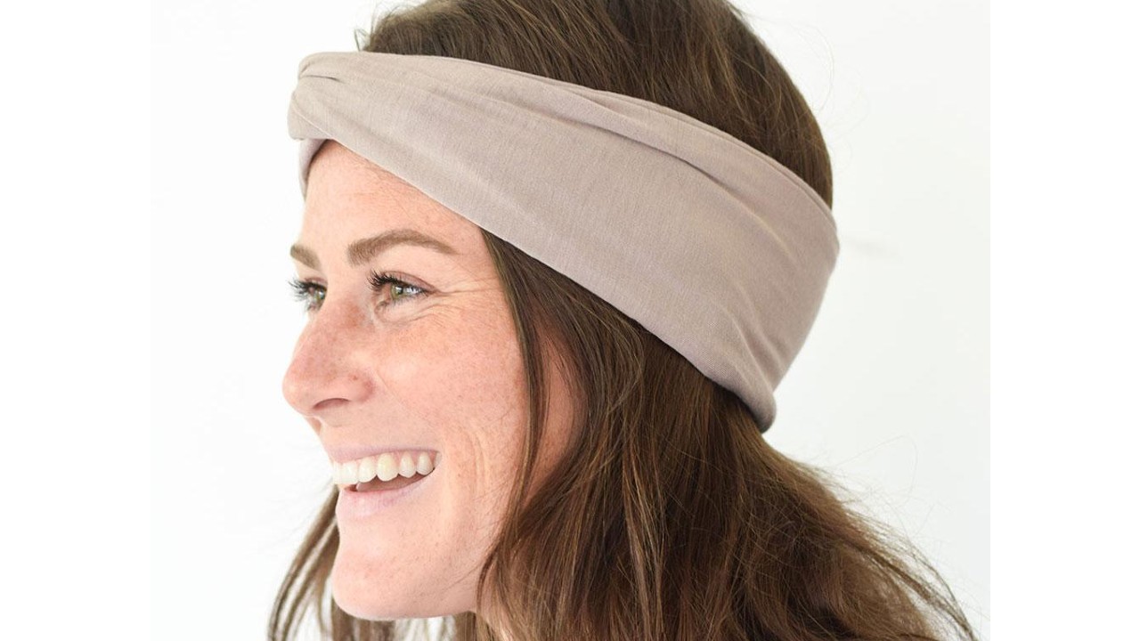 woman wearing a yoga headwrap