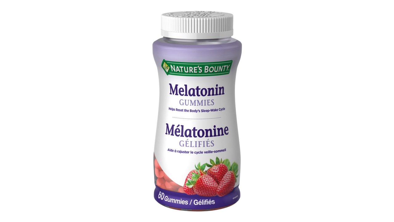 container of gummies with melatonin