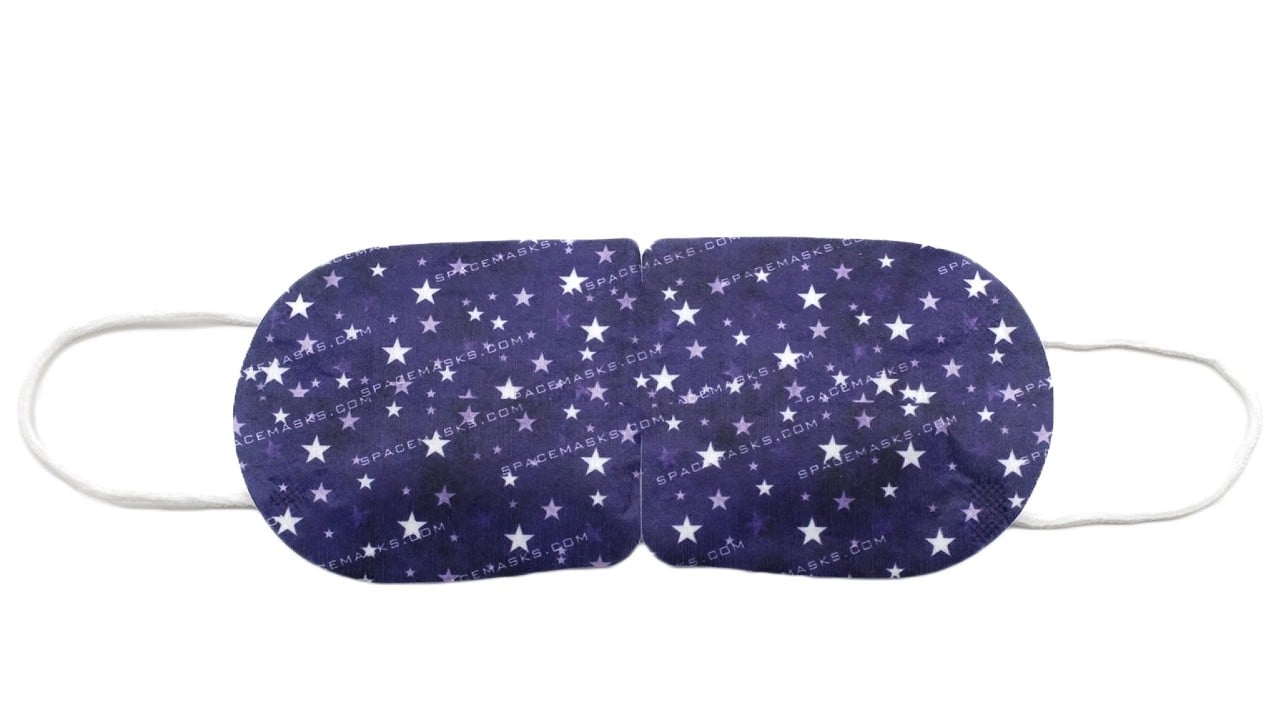 self-heating eye mask with stars on it