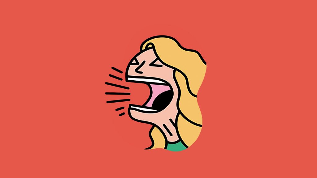 illustration of a woman yelling