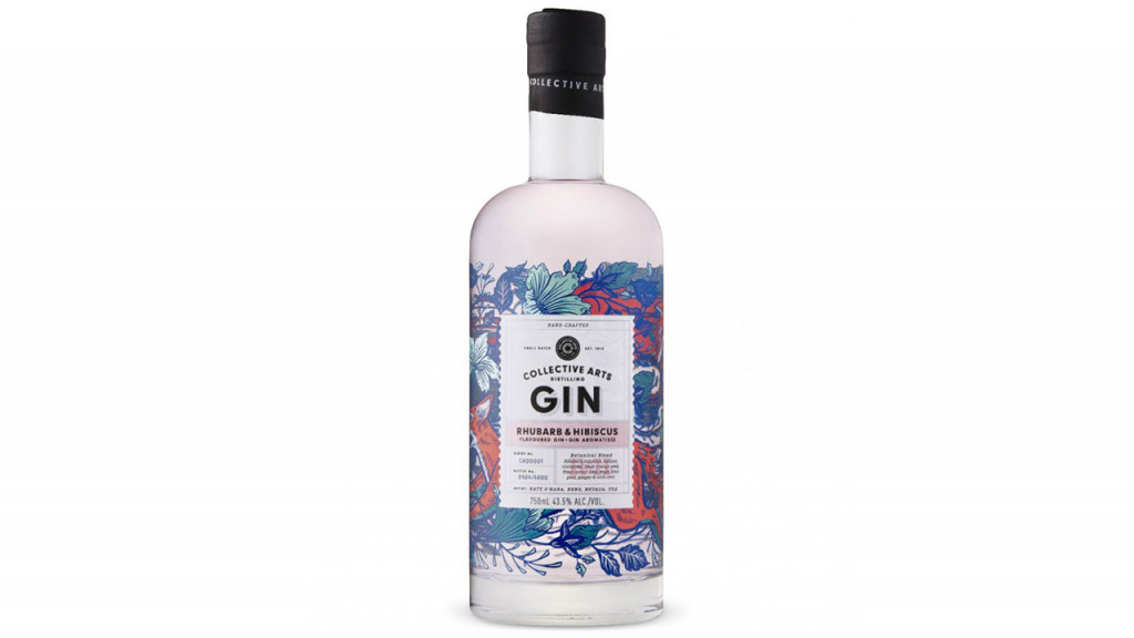 Bottle of Gin with floral design