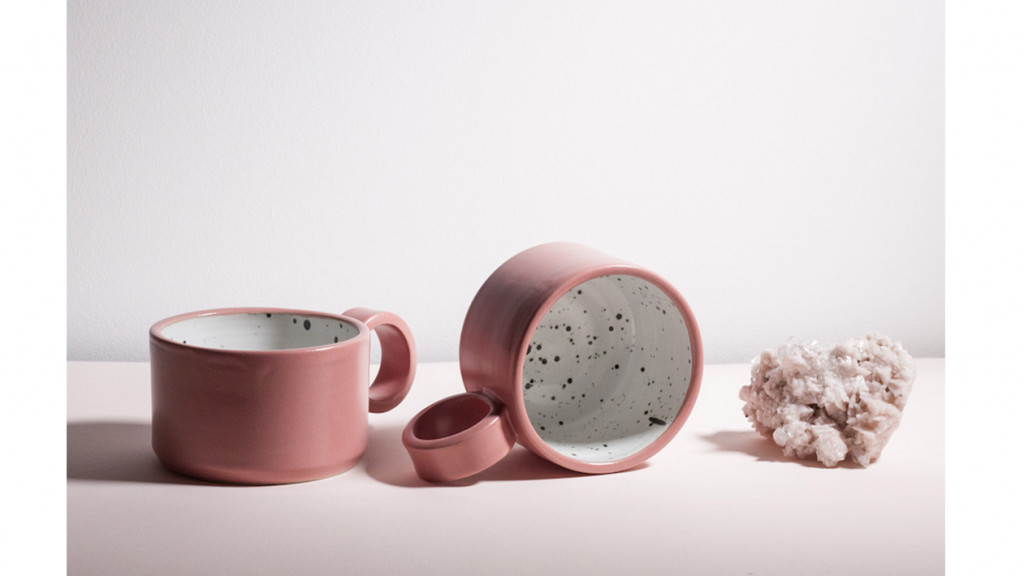 Pink ceramic mugs