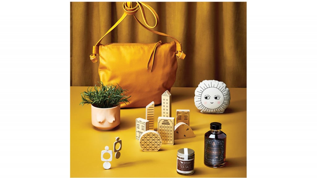 Collection of yellow accented gifts