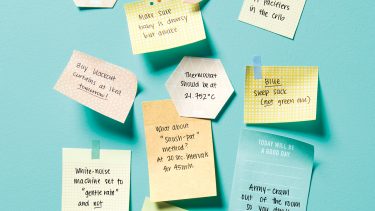 Post-it notes from a baby sleep schedule