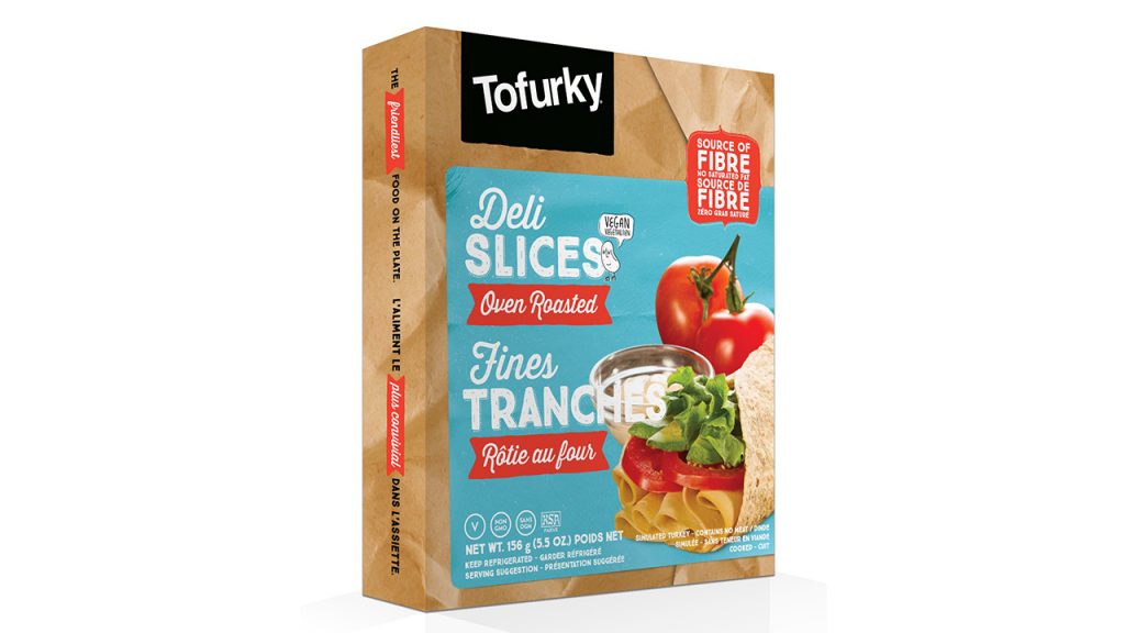 plant-based sliced turkey in package