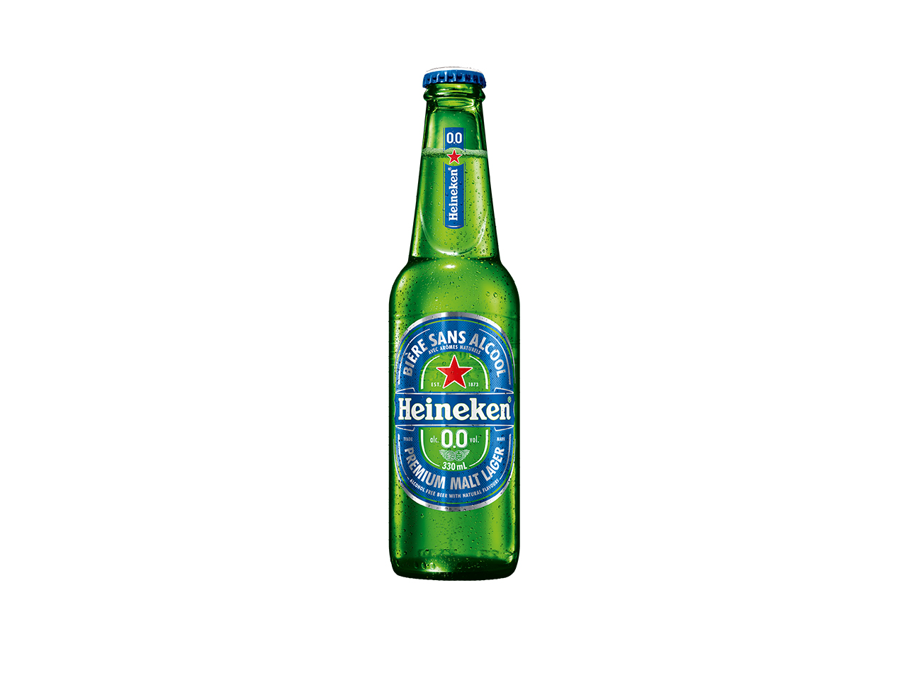 Bottle of Heineken 0.0 non-alcoholic beer